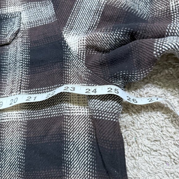 Orvis Heavyweight Flannel Shacket Lumberjack Button Up Shirt Brown/White XL NWT - Picture 5 of 6